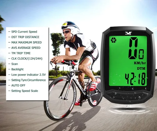Miniatura 3 de Velocímetro de bicicleta impermeable e inalámbrico para bicicleta de pista, computadora para bicicleta, odómetro con pantalla LCD y múltiples