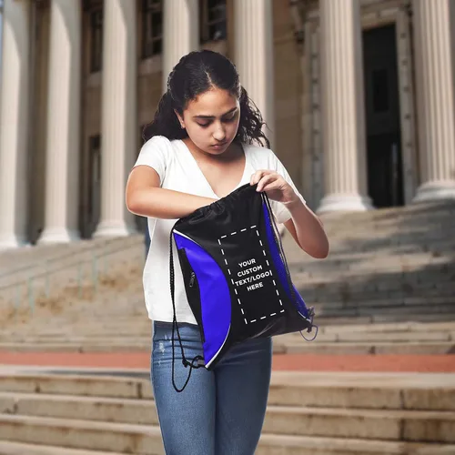Miniatura 29 de DISCOUNT PROMOS Juego de mochilas con cordón no tejidas personalizadas de 10/50/100, paquete personalizado a granel