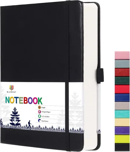 Miniatura 20 de Cuaderno de papel en blanco - 280 páginas A5 con papel en blanco de 100 g/m², papel grueso, tapa dura, cuero PU, 5.75" × 8.38" - Negro