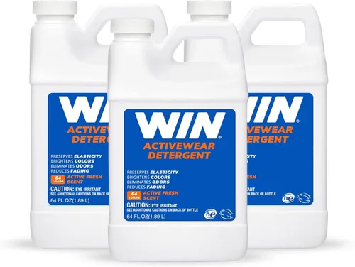 WIN Activewear Detergente Active Fresh (azul) Paquete de 3 unidades de 64 onzas líquidas – Detergente deportivo para ropa de entrenamiento sudorosa