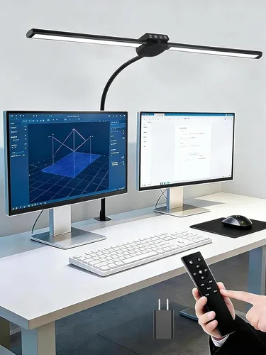 Lámpara LED de escritorio para oficina en casa, 5 colores + 9 brillantes, luz de escritorio de protección ocular de 1200 lúmenes, luz de computadora