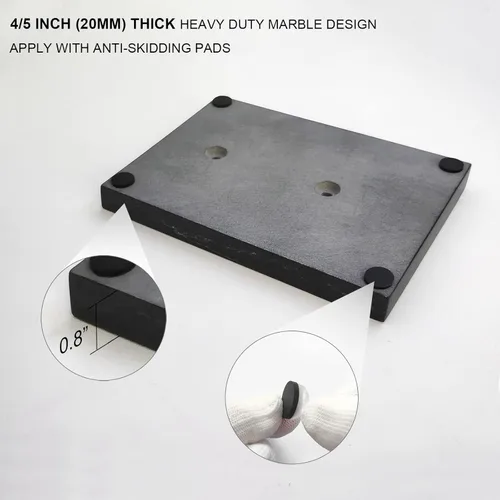 Miniatura 5 de Gzila Soporte Independiente para Papel Higiénico con Reserva, Base de Diseño de Mármol Pesado SUS304 de Acero Inoxidable (Negro)