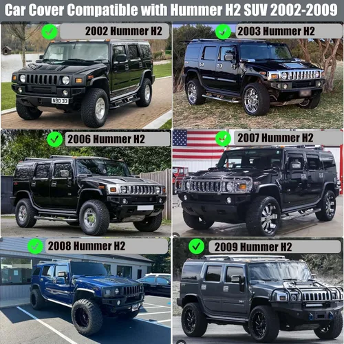 Miniatura 7 de Funda para Auto Compatible con Hummer H2 SUV 2002-2009, de 6 Capas, 210T, Resistente al Viento, para Todo Clima, Impermeable, Protección UV