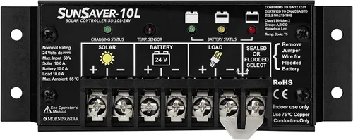 Miniatura 10 de Morningstar SunSaver 10A PWM Controlador de carga solar (SS-10-12V) - Regulador de panel solar para baterías de 12V, carga de batería de cuatro