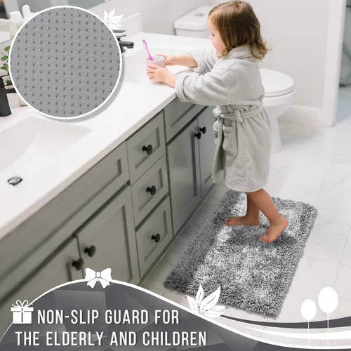 Miniatura 6 de Yimobra - Alfombra grande para baño antideslizante de 36x24 pulgadas, extra gruesa y suave, absorbente de felpilla, alfombras de baño lavables a