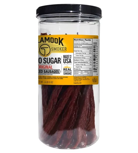 Miniatura 3 de Tillamook Country Smoker Salchichas ahumadas sin azúcar aptas para dieta cetogénica, original, tarro alto de 12 onzas, 17