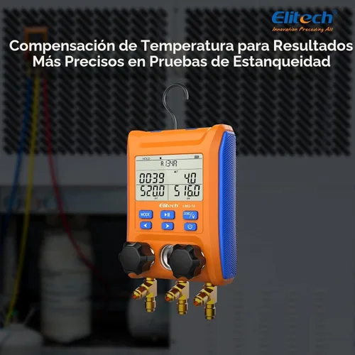 Miniatura 5 de Elitech Válvula de 2 vías de manómetro digital con abrazaderas de termómetro para sistemas HVAC, LMG-10