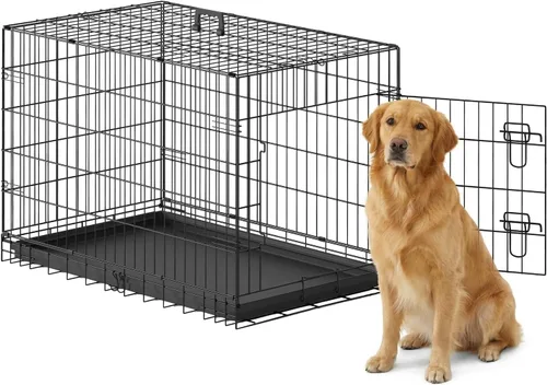 Miniatura 20 de FDW Jaula para perros con doble puerta, jaula plegable de alambre de metal de 36 pulgadas con bandeja extraíble y panel divisor, jaula para mascotas