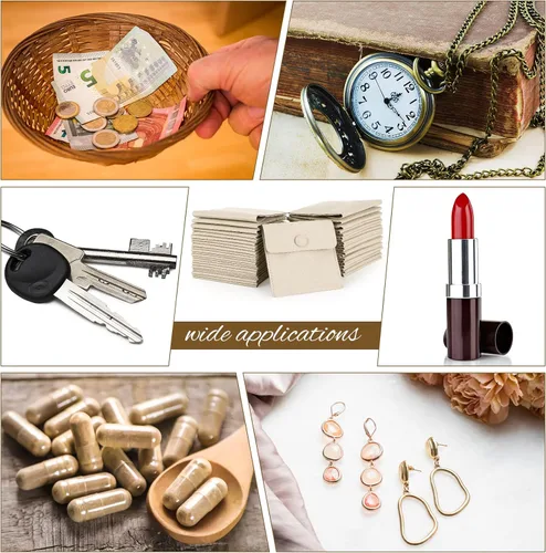 Miniatura 7 de Paquete de 120 bolsas de microfibra para joyas con paño de limpieza de 3.2 x 3.2 pulgadas, bolsa de embalaje de joyas con bolsas de botón a presión