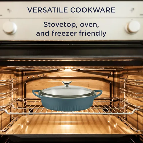Miniatura 7 de CorningWare QuickHeat - Estofador de aluminio fundido de 4 cuartos de galón con tapa, interior de cerámica antiadherente, ligero y calor uniforme