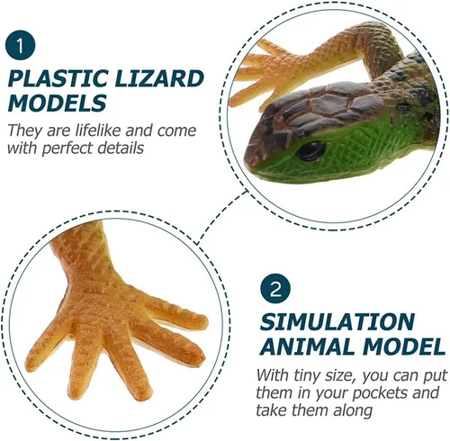 Miniatura 8 de NUOBESTY Figura de lagarto falso de juguete de plástico de lagarto figura de acción de reptil juguete para colección ciencia educativo (verde)
