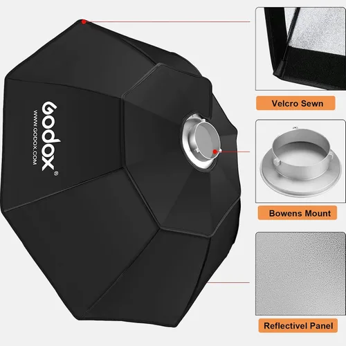 Miniatura 6 de Godox Octagon Softbox 37" 37.4 in Bowens Mount para Monolight Photo Studio Strobe Iluminación