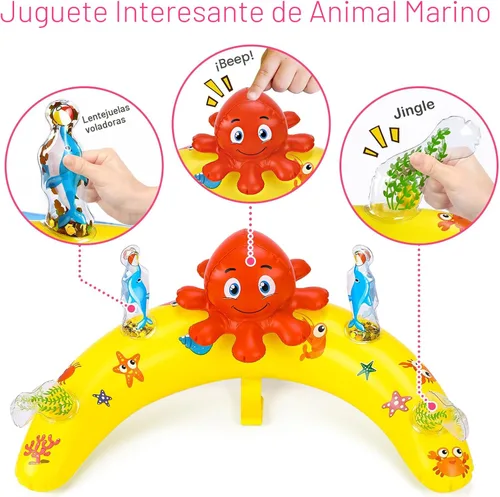 Miniatura 2 de EZIGO Baby Pool Float with Canopy UPF50+ Sun Protection, Inflatable Kids Pool Floats with Ocean Animal Toys for Baby 6-36 Months, Infant Swimming