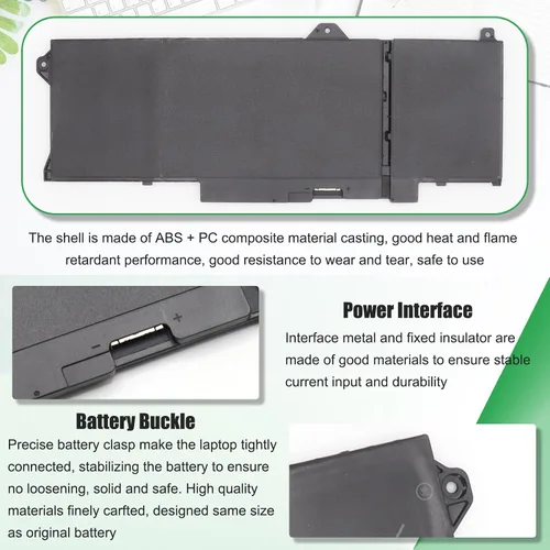 Miniatura 8 de GRT01 - Batería de repuesto para laptop Dell Latitude 14 5421 5431 15 5521 5531 Precision 3470 3561 3571 Alienware m17 R5 AMD Series Notebook 00P3TJ