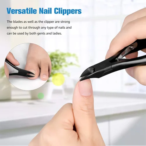 Miniatura 4 de FERYES Cortaúñas para uñas gruesas y encarnadas – Cortadores de uñas de los pies con mango grande, herramientas encarnadas 4R13, cortaúñas de acero