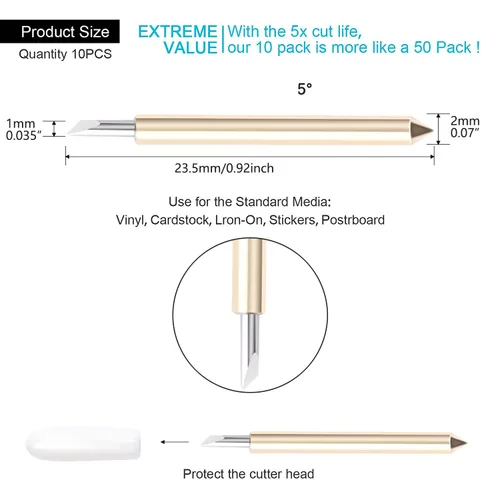 Miniatura 2 de 10 piezas de cuchillas de punta fina premium, AUNKZL cuchillas de repuesto compatibles con Explore 4/3/Air 2/Air/Air One/Maker 4/3/2 10