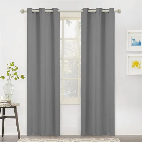 Miniatura 15 de MYSKY HOME - Cortinas opacas extra largas de 95 pulgadas en negro para dormitorio, con aislamiento térmico, oscurecimiento de la habitación y ojales