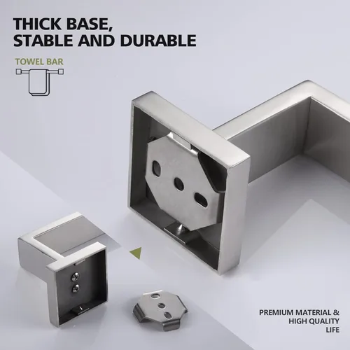 Miniatura 8 de KOKOSIRI Barra de Toalla Individual de 32 Pulgadas, Soporte de Toalla para Baño y Cocina, Toallero de Pared de Acero Inoxidable SUS304, Níquel Acero