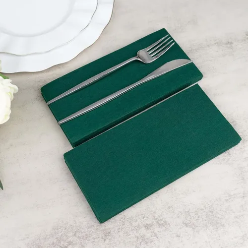 Miniatura 2 de Efavormart - Paquete de 20 servilletas de papel Airlaid de papel suave de lino verde esmeralda cazador, altamente absorbentes, desechables Verde