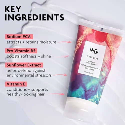Miniatura 4 de R+Co HIGH DIVE Moisture + Shine Crème – Hydrating & Glossy Hair Cream, Adds Softness & Manageability, All Hair Types
