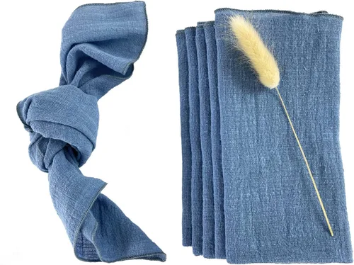 Miniatura 17 de Servilletas de tela de gasa de estopilla, paquete de 6 servilletas de 16 x 16 pulgadas, 100% algodón suave natural, para bodas, fiestas, familia
