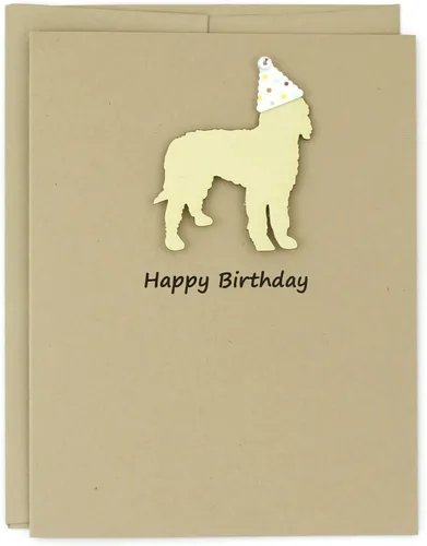 Miniatura 13 de Tarjeta de cumpleaños de pastor australiano negro Tarjeta de felicitación para mascotas con tema de perro australiano negro Sombrero de fiesta