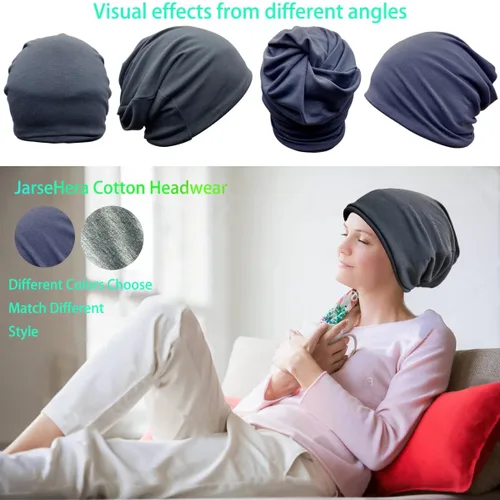 Miniatura 2 de JarseHera Gorros de algodón para quimioterapia para mujer, gorro para el cáncer, turbante