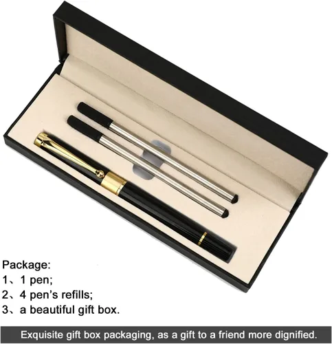 Miniatura 8 de YIVONKA - Bolígrafo de repuesto negro, línea de lujo de 0.5 mm, el mejor set de regalo de bolígrafo para hombres y mujeres profesionales