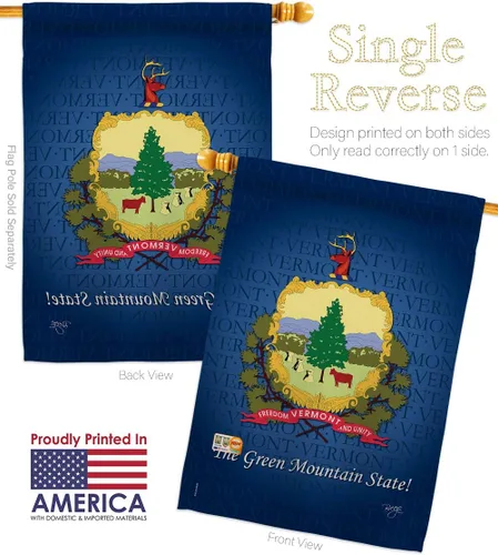 Miniatura 3 de Bandera de Estados Vermont House Regional Estados Unidos Territorios Americanos República País Particular Área Pequeña Decorativa Patio Banner Hecho