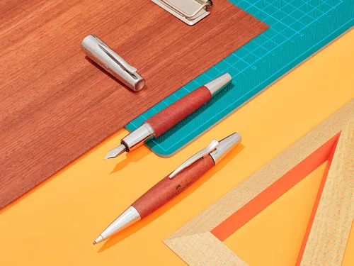 Miniatura 4 de Faber-Castell e-motion - Pluma estilográfica, madera y marrón cromado, ancho