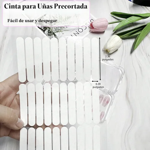 Miniatura 4 de 12 cajas de almacenamiento de uñas postizas con 60 piezas de cinta adhesiva de doble cara, caja de exhibición de uñas acrílicas, caja organizadora