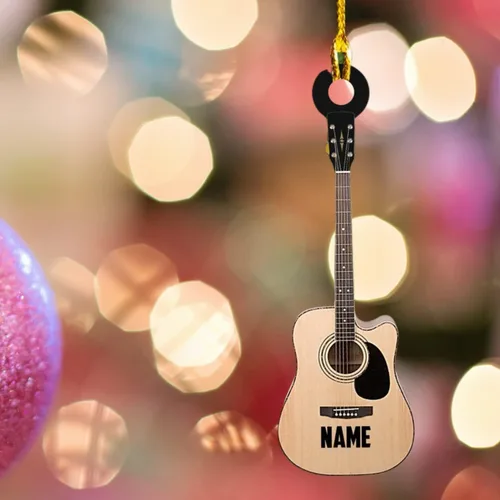 Miniatura 12 de MoonArt Adorno personalizado de guitarra de piano, nota musical de piano, adorno con forma de madera acrílica, regalo para amantes de la guitarra