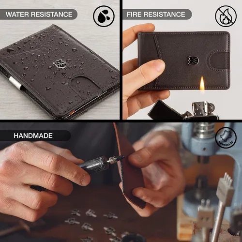 Miniatura 5 de KONACK Minimalist Wallet For Men with RFID Blocking Front Pocket Bifold Leather Mens Wallet with Gift Box