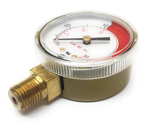 Miniatura 2 de Harris Calibre de montaje inferior NPT de 2 x 1/4 pulgadas - Caja de acero pintada - 1 cada uno (línea roja de 0-30 PSI)