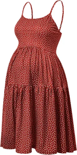 Miniatura 85 de GINKANA Vestido de maternidad sin mangas para mujer, con tirantes ajustables, vestido casual de verano para uso diario o baby shower