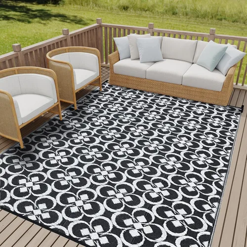 Miniatura 25 de HUGEAR Alfombra para RV Exterior Tapete Impermeable Alfombras para Exteriores 9'x12' para Patios Liquidación Alfombra Exterior Alfombras de Camping