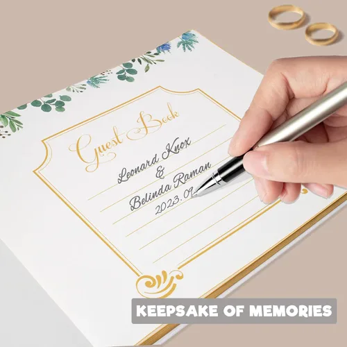 Miniatura 3 de Libro de invitados de boda, libro de registro para recepción de boda, registro de baby shower, libro de visitas Polaroid con bordes dorados