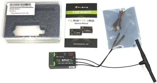 Miniatura 3 de FrSky TD SR10 Receptor de doble banda simultáneo 2.4GHz y 900MHz Estabilizador avanzado y telemetría Diseño de antena triple 10 puertos