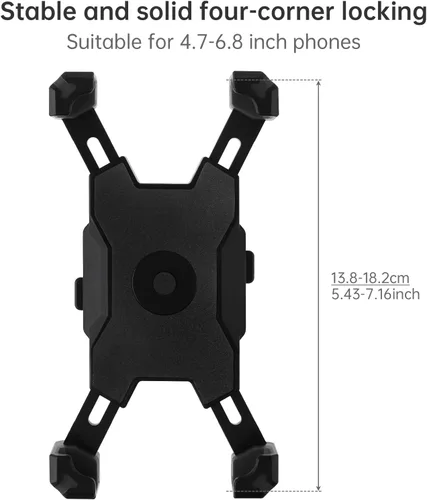Miniatura 2 de Soporte universal para teléfono para bicicleta, compatible con teléfonos inteligentes de 4.7 a 6.8 pulgadas, ajustable, a prueba de golpes, fácil