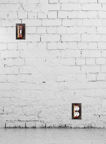 Miniatura 4 de WIRESTER Placa de pared dúplex con cubierta de salida - Cinta de casete vintage roja