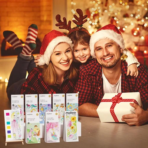 Miniatura 5 de MiDeer Libro de Pintura de Acuarela de Bolsillo para Niños de 4-8+ Años, Pintura Sin Desorden con Libros para Colorear con Agua, Kit de Acuarela