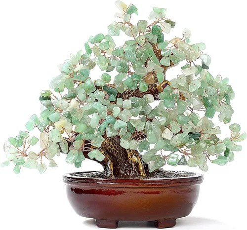 Miniatura 8 de KALIFANO Amatista natural (360 piedras preciosas) Árbol de cristal de chakras – Bonsái Feng Shui árbol de dinero para energía positiva, suerte