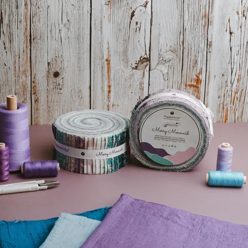 Miniatura 8 de Tinyspool & Co. Tiras de tela de rollo de gelatina para acolchar, manualidades y costura, paquete surtido de 40 tiras, algodón suave para manta