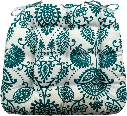 Miniatura 19 de Barnett Home Decor Cojines de Silla de Mimbre para Interiores y Exteriores - Azul Boutique Floral Tamaño Grande para Silla de Patio 19 x 19
