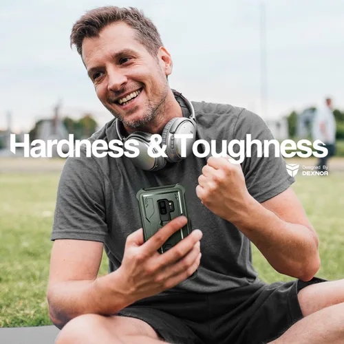 Miniatura 5 de Dexnor Funda para Samsung Galaxy S9+ Plus, [protector de pantalla y soporte integrados] Protección de grado militar resistente a prueba de golpes