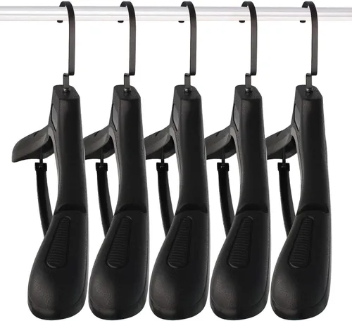 Miniatura 9 de DEDU Perchas de traje para hombre, paquete de 15 unidades de 17.1 pulgadas de ancho, perchas blancas sin protuberancias de hombro antideslizantes
