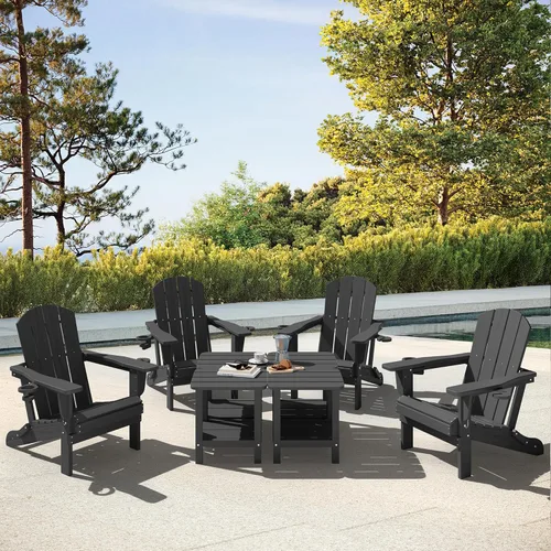 Miniatura 10 de SERWALL Mesa Adirondack de exterior - Mesa auxiliar gris