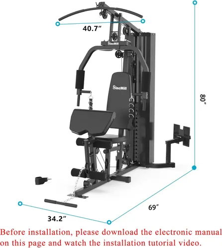 Miniatura 4 de SincMill Gimnasio en Casa Multifuncional Equipo de Entrenamiento de Cuerpo Completo para Ejercicio y Fitness en Casa