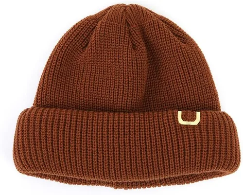 Miniatura 3 de UNDERCONTROL Gorro de punto unisex con etiqueta de latón dorado para otoño e invierno