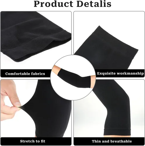 Miniatura 3 de 2 pares de fundas para tatuajes de antebrazo para mujeres y hombres (negro, 7.9 x 3.9 pulgadas)